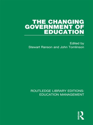 cover image of The Changing Government of Education